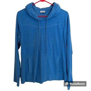 Columbia Womens Fleece Pull over jacket/fleece blue hoodie Sz Large